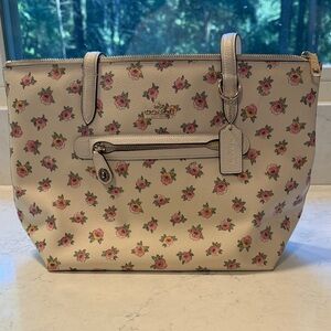 Coach Cream Floral Tote Bag